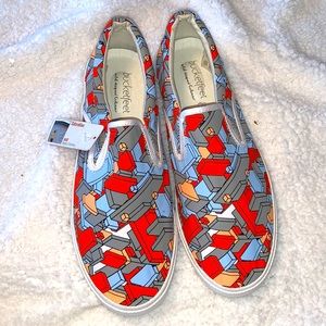 🍭NWT BUCKET-FEET VANS TYPE SLIP ON SNEAKERS SZ 10